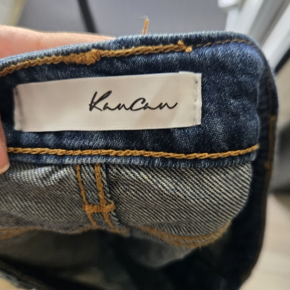 Kancan Low-Rise Denim Shorts Highly Distressed Women's Sz 7/27 - Picture 2 of 9